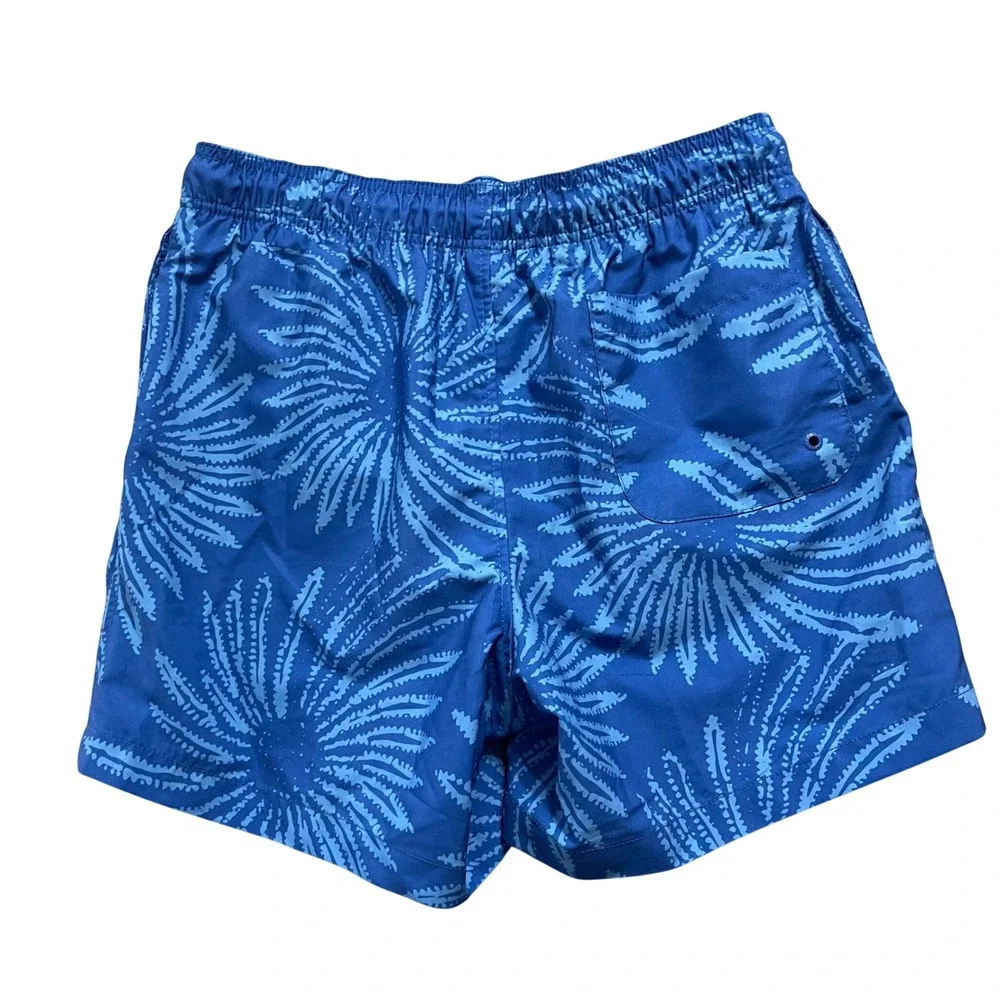 Speedo Swim Trunks Mens Large Blue Abstract‎ Print Lined Board Shorts Beach Surf